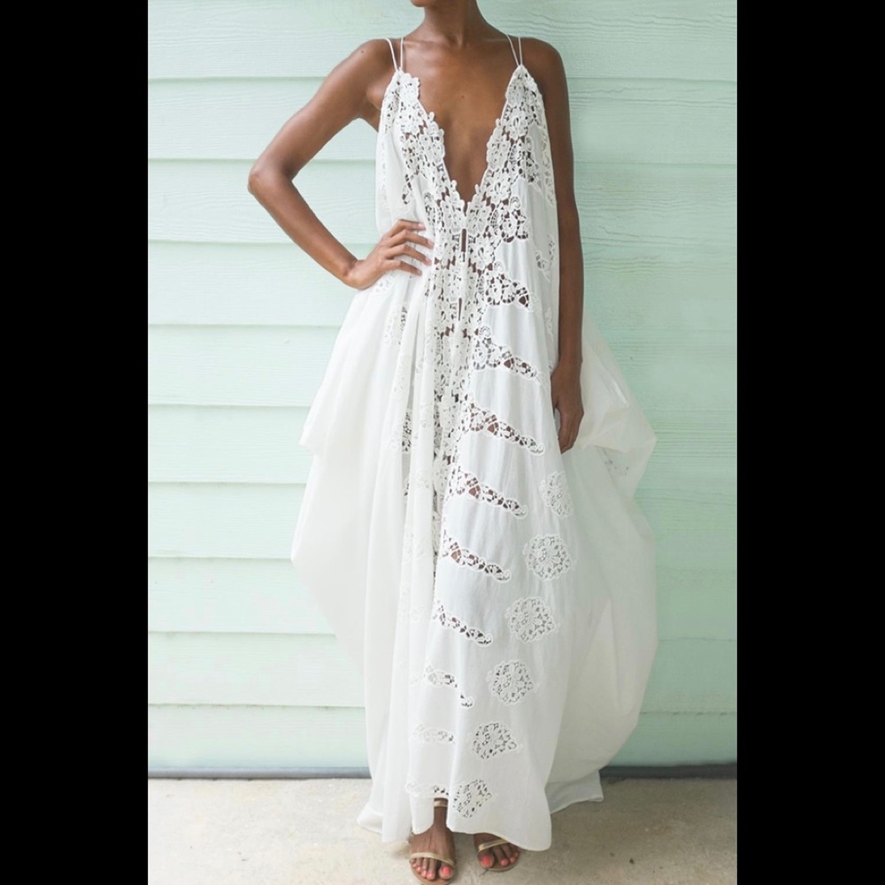 Louis London Roxy Maxi White Lace Dress